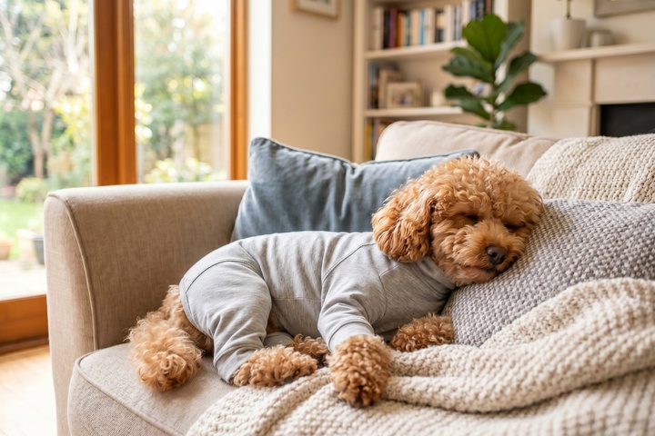 ウエアで犬猫の抜け毛をブロックするイメージ