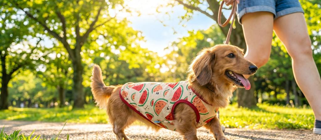 夏の紫外線と暑さから犬を守る接触冷感UVカットウエア