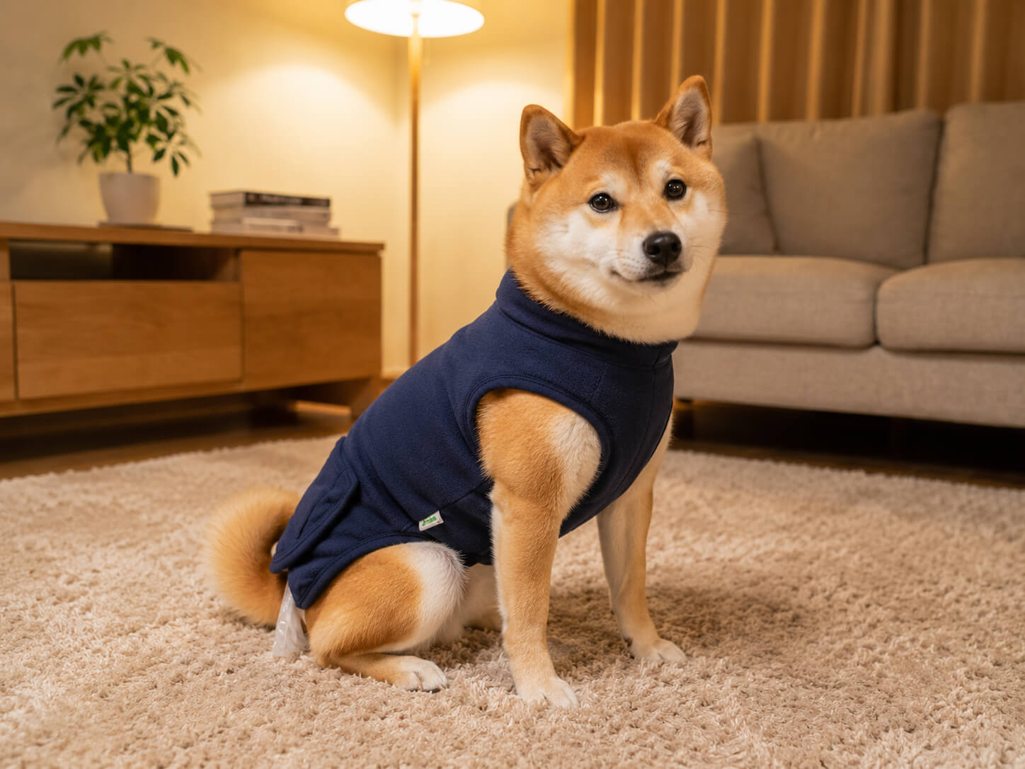 オーナーが片手でワンタッチでプーぱんつを着脱している介護シーン